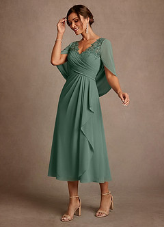 Azazie Forums Mère de la mariée Robes Robe Trapèze en Dentelle Eucalyptus image3