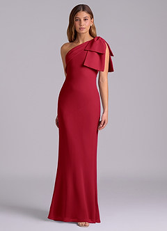 Azazie Yuanna Bridesmaid Dresses Scarlet Mermaid One Shoulder Chiffon Dress image5