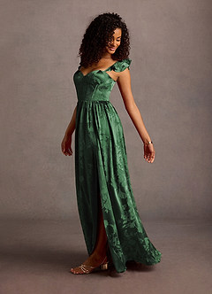 Jianna Hunter Green Flutter Sleeves Maxi Dress image7