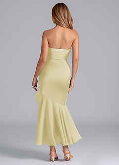 Azazie Danie Final Sale Lemon Sorbet Sheath Strapless Chiffon Dress image6