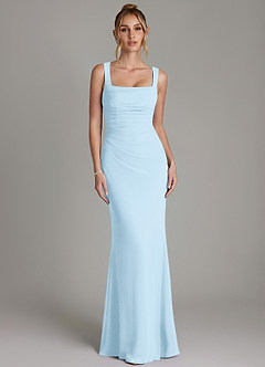Azazie Agustina Bridesmaid Dresses Sky Blue Mermaid Corset Chiffon Dress image5