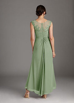 Azazie Endora Mother of the Bride Dresses Dusty Sage A-Line Scoop Lace Chiffon Dress image4
