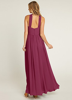 Azazie Jacey Final Sale Mulberry A-Line Pleated Chiffon Dress image2