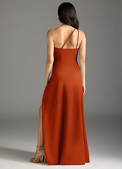 Azazie Senna Final Sale Dusty Blue A-Line One Shoulder Stretch Crepe Dress image5