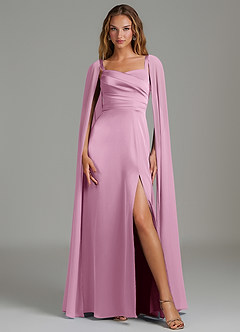 Azazie Niveah Bridesmaid Dresses Candy Pink A-Line Strapless Stretch Satin Convertible Dress image3