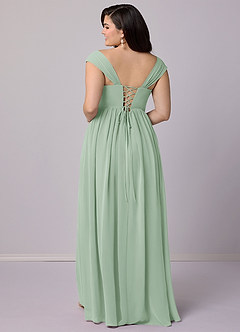 Barbie ♥ Azazie Bridesmaid Dresses Agave A-Line Corset Chiffon Dress image10