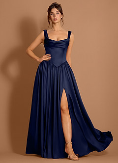 Azazie Colette Navy Maxi Dress