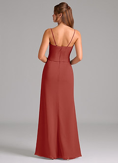 Azazie Jenine Bridesmaid Dresses Terracotta Mermaid Strapless Chiffon Dress image7