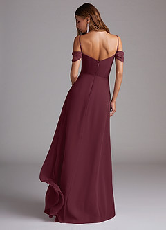 Azazie Marley Bridesmaid Dresses Cabernet A-Line Off the Shoulder Chiffon Convertible Dress image7