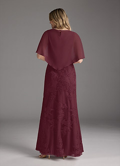 Azazie Whilhelmina Mother of the Bride Dresses Cabernet Mermaid Lace Chiffon Dress image6