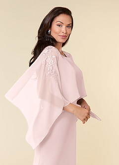 Azazie Maryam Final Sale Dusty Blue Sheath Lace Chiffon Dress image5