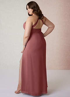 Azazie Manila Bridesmaid Dresses Amethyst Sheath V-Neck Chiffon Dress image10