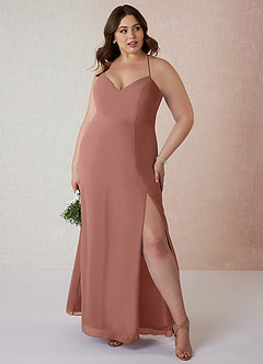 Azazie Manila Bridesmaid Dresses Cedar Rose Sheath V-Neck Chiffon Dress image7