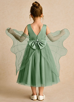Azazie Pear Flower Girl Dresses Matcha Ball-Gown Bow Tulle Dress image1