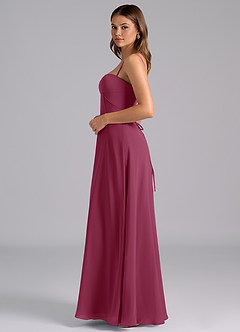 Azazie Valentine Bridesmaid Dresses Mulberry A-Line Corset Chiffon Dress image4