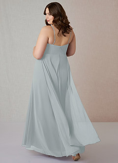 Azazie Emerald Bridesmaid Dresses Dolphin Grey A-Line Ruffled Chiffon Dress image8