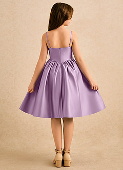 Azazie Shona Girls Formal Final Sale Blushing Pink A-Line Sweetheart Neckline Matte Satin Dress image4