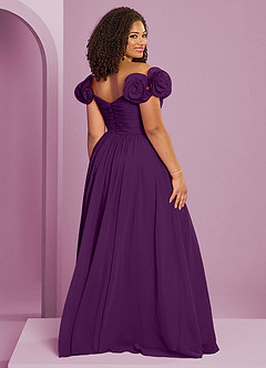 Barbie ♥ Azazie Jurken voor bruidsmeisjes Converteerbaar Jurk van Chiffon met A-Lijn Off the Shoulder Druif image19