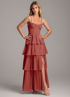 Azazie Alanna Bridesmaid Dresses Terracotta A-Line Sweetheart Neckline Chiffon Dress image5