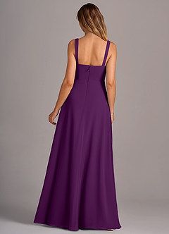 Azazie Debra Bridesmaid Dresses Grape A-Line with Pockets Chiffon Convertible Dress image6