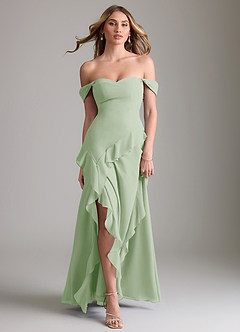 Azazie Sloane Bridesmaid Dresses Dusty Sage A-Line Sweetheart Neckline Chiffon Dress image5