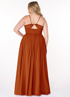 Azazie Cora Bridesmaid Dresses Paprika A-Line Pleated Chiffon Dress image7