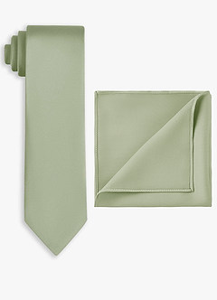 front Stretch Satin Wide Tie and Pocket Square Set