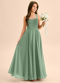 Azazie Kady Junior Matcha A-Line Sweetheart Neckline Chiffon Dress image5