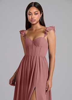 Azazie Denisse Bridesmaid Dresses Desert Rose A-Line Ruched Chiffon Dress image6