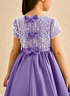 Azazie Cashew vestidos de niña de las flores Vestido Tahití de Satin Mate de Corte Princesa con con mangas image7