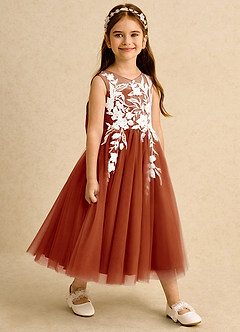 Azazie Sundae Vestidos de florista Vestido Páprica de Renda de Vestido de baile image4