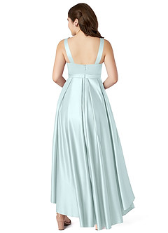 Azazie Inaya Junior A-Linie Gürtel/Schärpe Stretch-Satin Kleid Seegrün image2