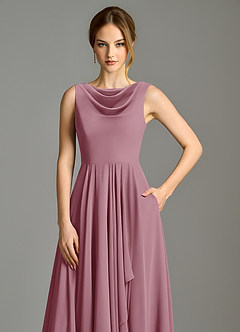 Azazie Wonderland Bridesmaid Dresses Vintage Mauve A-Line Pleated Chiffon Dress image7