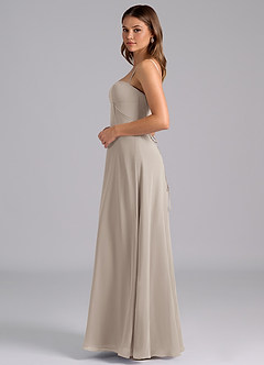 Azazie Valentine Bridesmaid Dresses Frost A-Line Corset Chiffon Dress image4