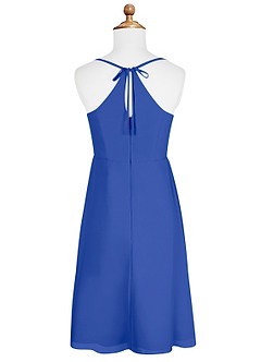Azazie Doll Junior Royal Blue A-Line Bow Chiffon Dress image6