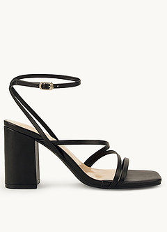 front Ankle Strap Block Heel Sandals