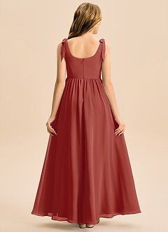 Azazie Delia Junior Abito A-Line in Chiffon Fiocco Terracotta image6