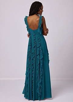 Barbie ♥ Azazie Bridesmaid Dresses Ink Blue A-Line with Pockets Chiffon Dress image2