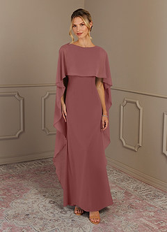 Azazie Dion Mother of the Bride Dresses Desert Rose Sheath Scoop Stretch Crepe Dress image1