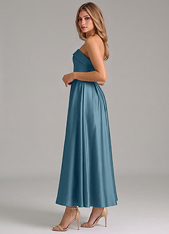 Azazie Lucienne Brudtärnklänningar Klä av A-Linje i Stretch Satin Plisserad Bermuda image3