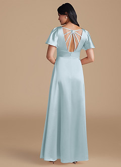 Azazie Lani Final Sale Auburn A-Line Metallic Satin Dress image4