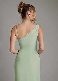Azazie Ama Bridesmaid Dresses Dusty Sage A-Line Pleated Chiffon Dress image6