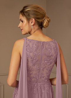 Azazie Joules Mère de la mariée Robes Robe Trapèze en Mousseline de soie Paillettes Rose Poussiéreuse image8