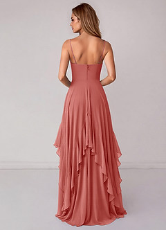 Azazie Zaina Bridesmaid Dresses Antique Rose A-Line Chiffon Dress image6