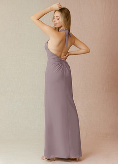 Azazie Yessi Final Sale Dusk Sheath Pleated Chiffon Dress image2