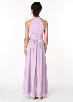 Azazie Iman Junior Frosted Lilac A-Line Pleated Chiffon Dress image2