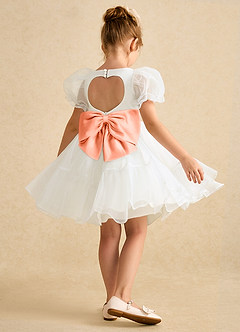Azazie Debbie vestidos de niña de las flores Vestido de Marfil Ocaso de Organza de Princesa con Escote de Corazón image6
