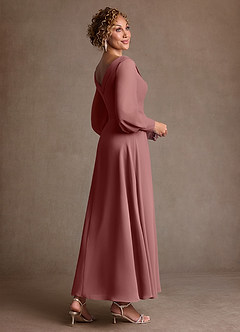 Azazie Paterson Mother of the Bride Dresses Desert Rose A-Line Pleated Chiffon Dress image4