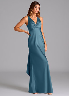 Azazie Hati Bridesmaid Dresses Bermuda Mermaid Stretch Satin Dress image1