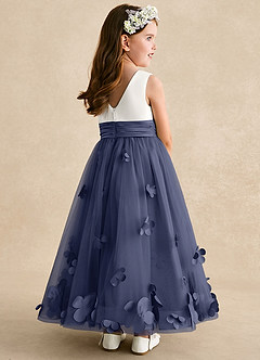 Azazie Vi Flower Girl Dresses Stormy A-Line Sleeveless Tulle Dress image4